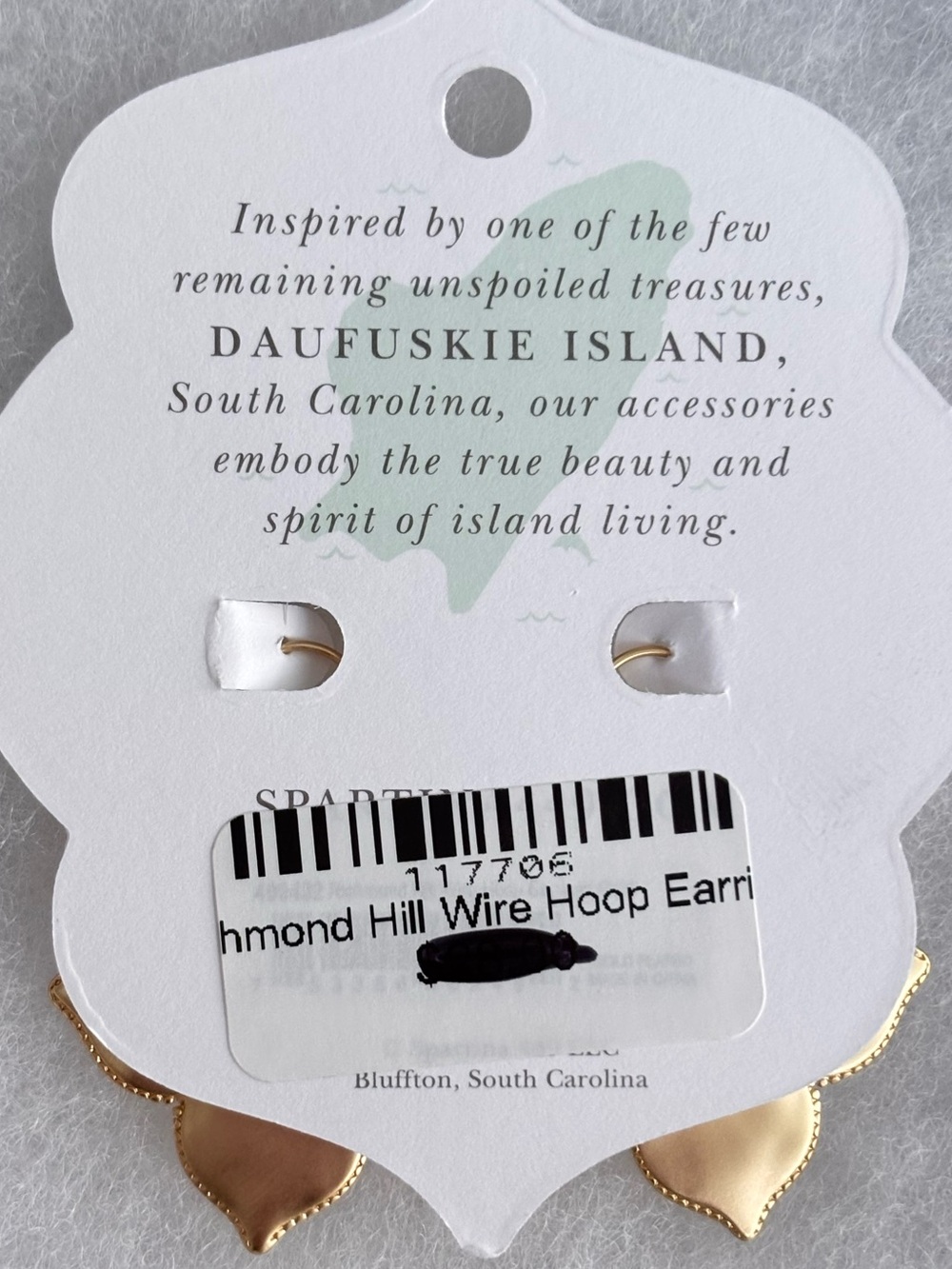 Spartina Richmond Hill Wire Hoop Gold Earrings NWT - Picture 5 of 5